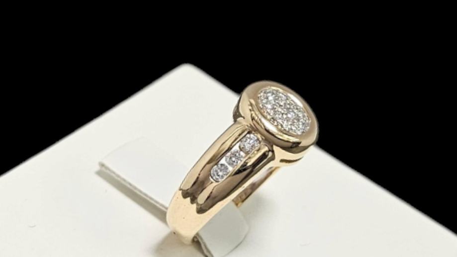 zlatni prsten 18k 7,72g s dijamantima 0,25ct/ r1, rate - slika 4