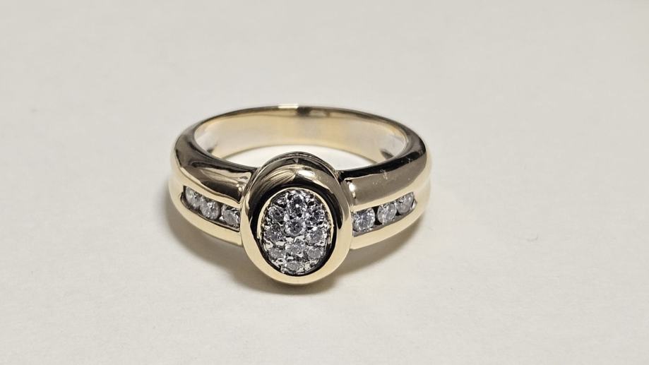 zlatni prsten 18k 7,72g s dijamantima 0,25ct/ r1, rate - slika 2