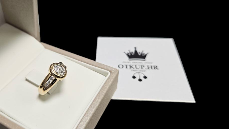 zlatni prsten 18k 7,72g s dijamantima 0,25ct/ r1, rate - slika 3
