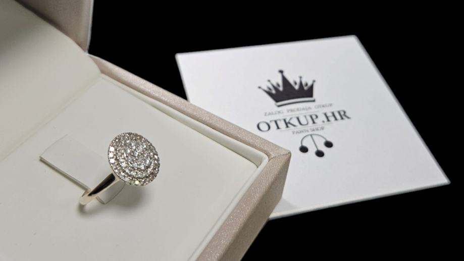 zlatni prsten 9k 2,19g s dijamantima 0,25ct/ r1, rate - slika 3