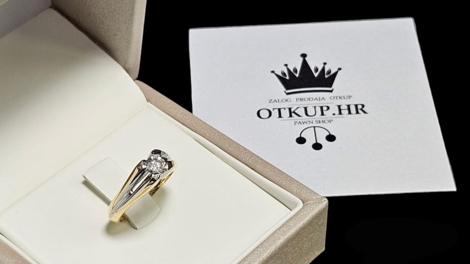 zlatni prsten 18k 7,39g s brilijantom 0,40ct/ r1, rate - slika 2