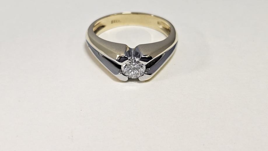zlatni prsten 18k 7,39g s brilijantom 0,40ct/ r1, rate - slika 3