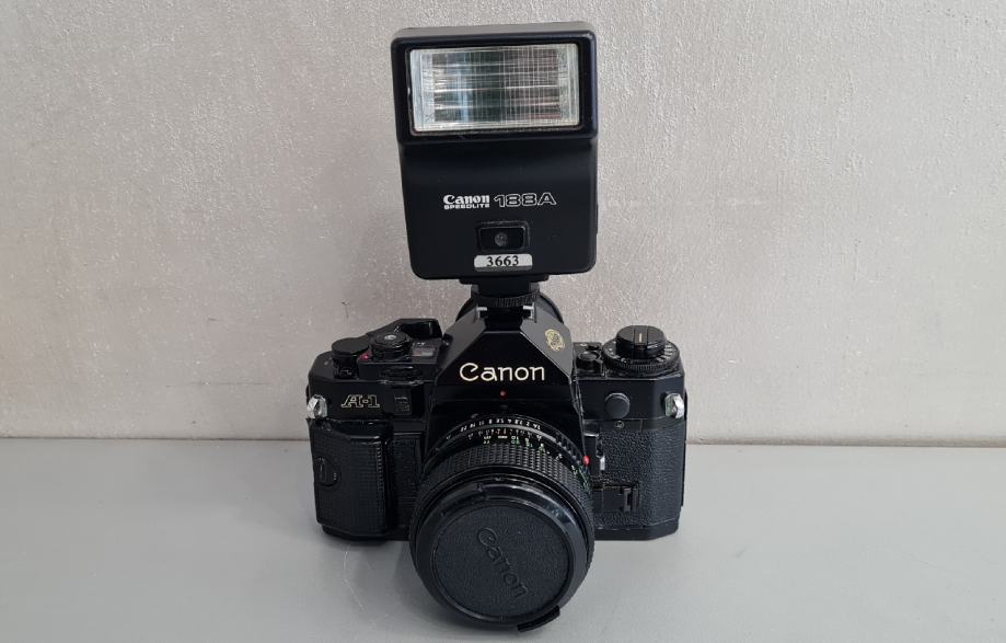 canon a-1 + objektiv 50mm + bljeskalica ***do 24 rate*** r1! - slika 2
