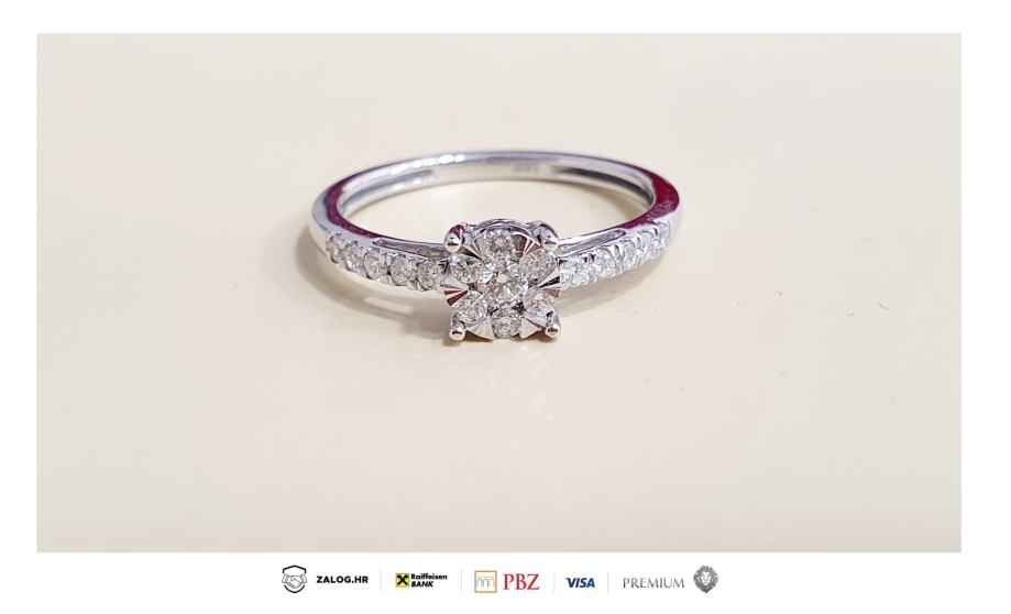 zlatni prsten s dijamantima 18k 2,28g ***do 24 rate*** r1! - slika 3