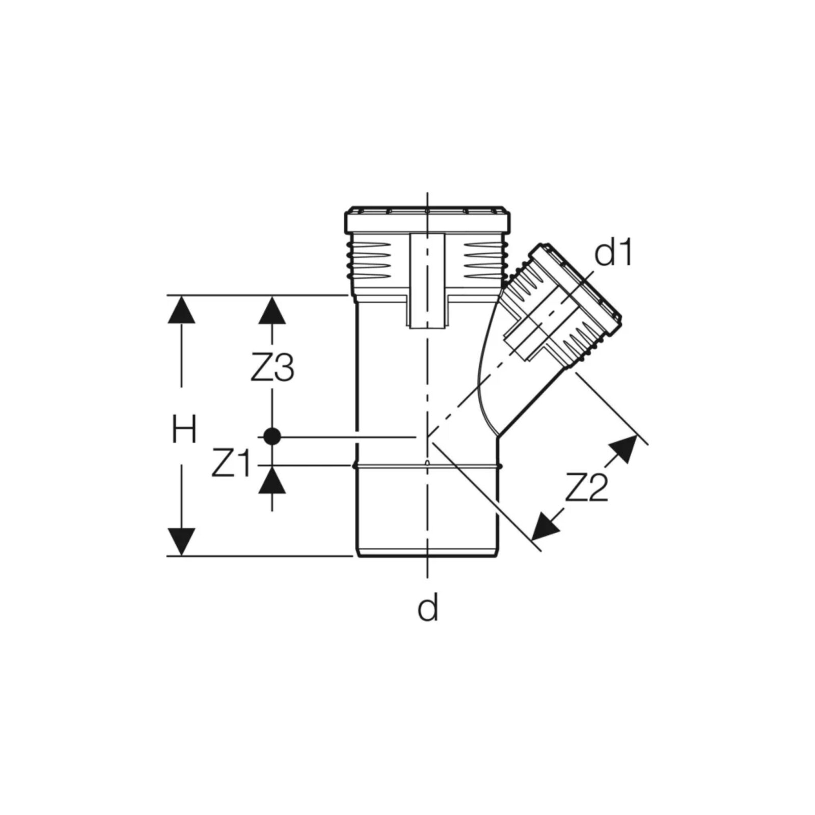 geberit silent-pp račva 45° d110/110 - slika 3