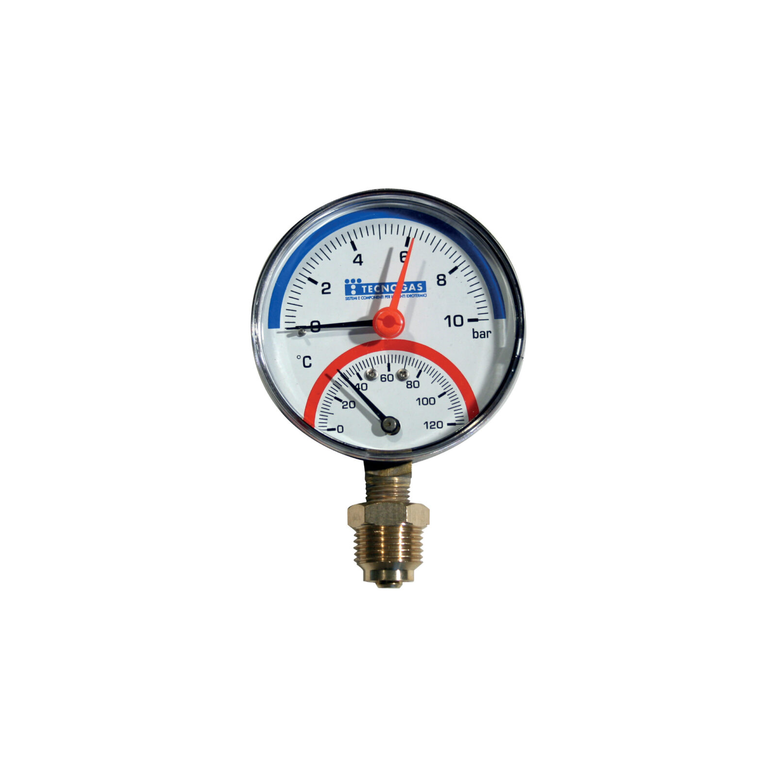 croverg tg termomanometar aksijalni 0-6 bar, 0-120c, 1/2, fi 80 - slika 2