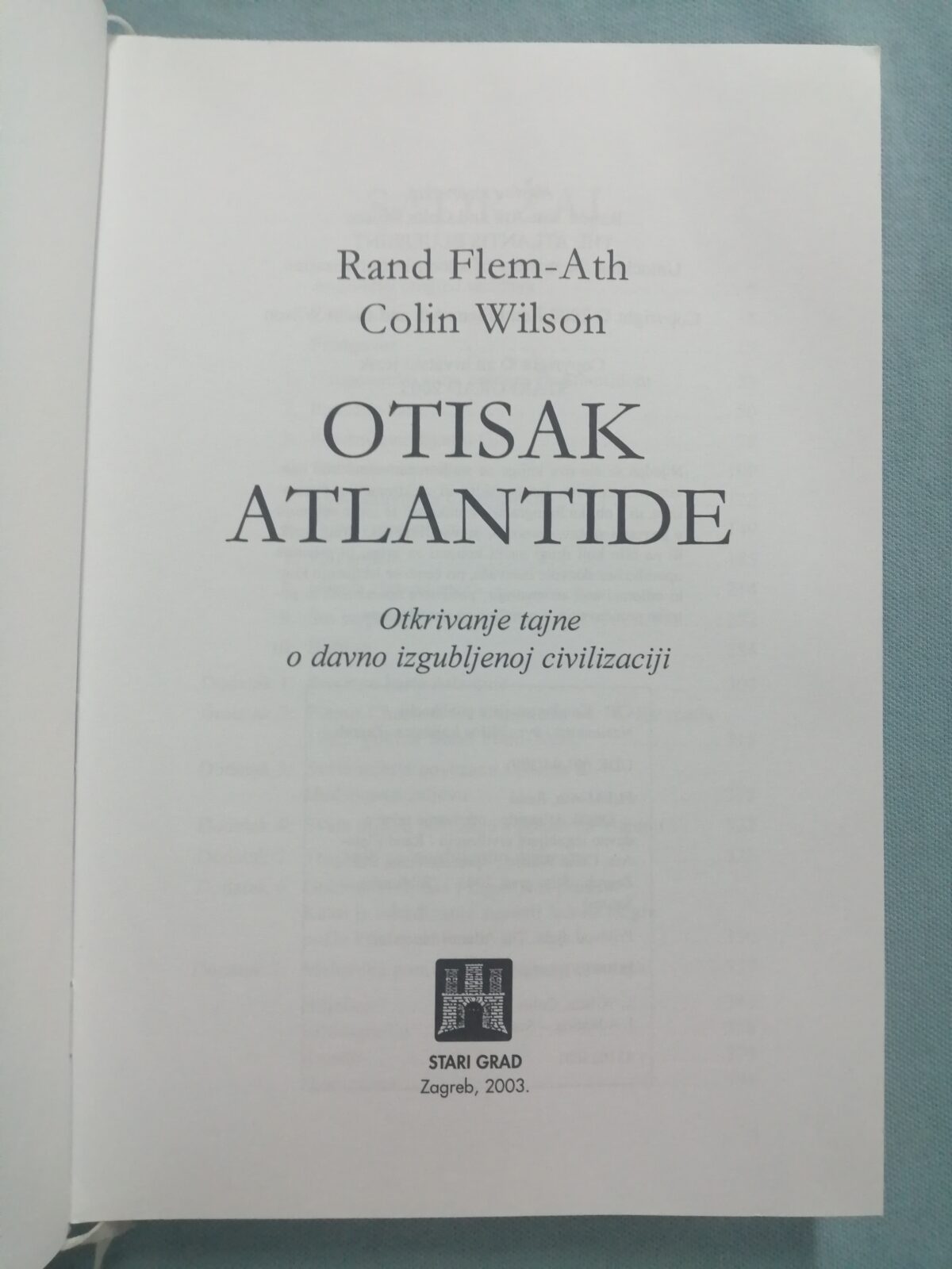 rand flem-ath, colin wilson – otisak atlantide - slika 2