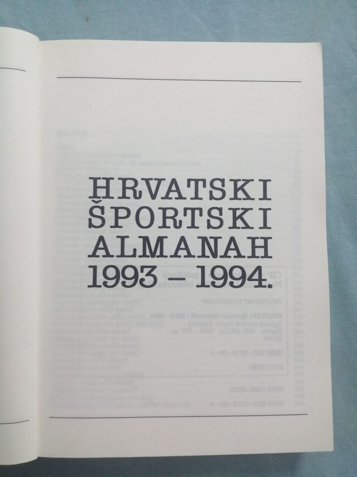 hrvatski športski almanah 1993-1994. - slika 2