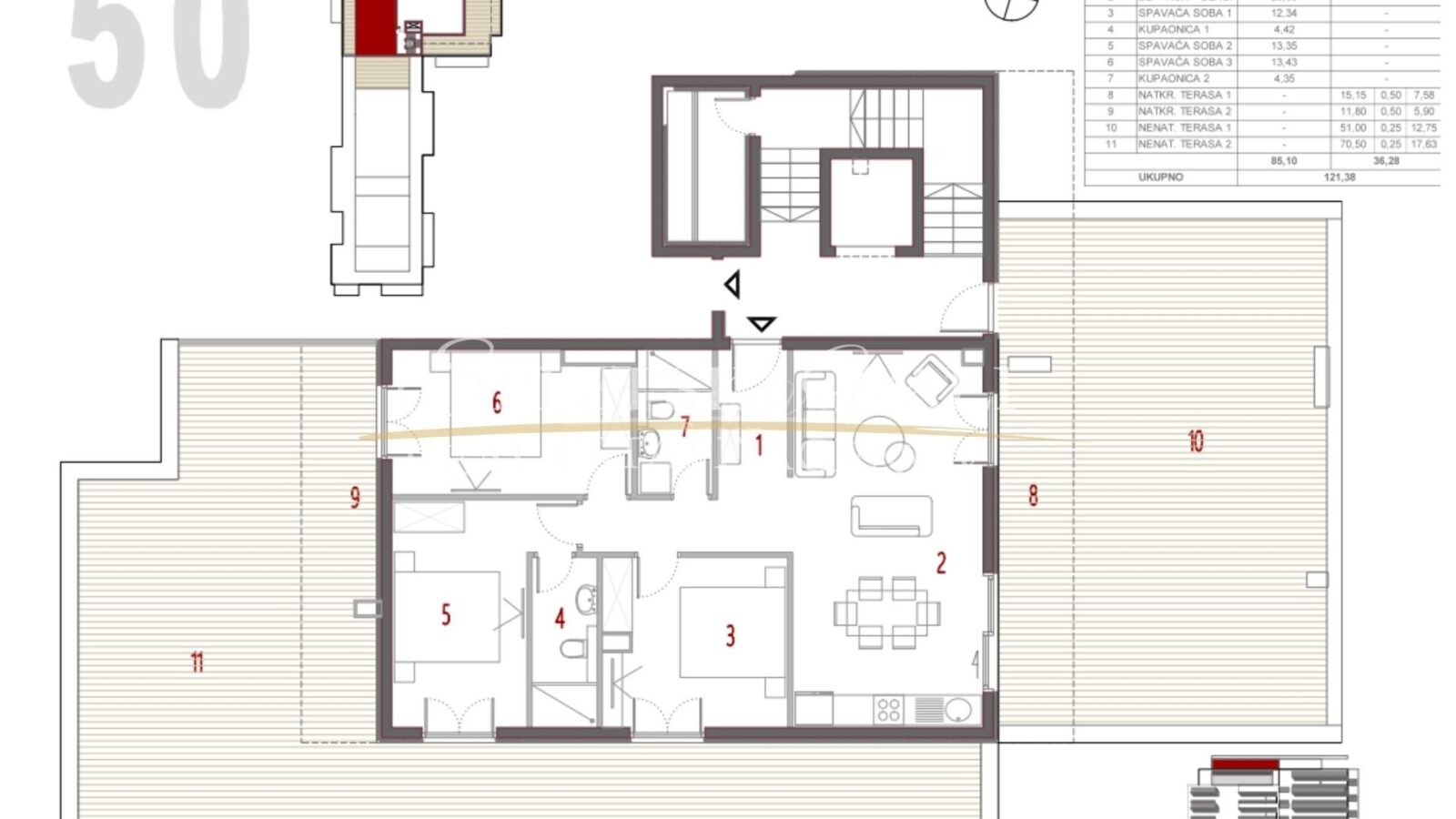 trosoban penthouse, novogradnja, seget donji (prodaja) - slika 6