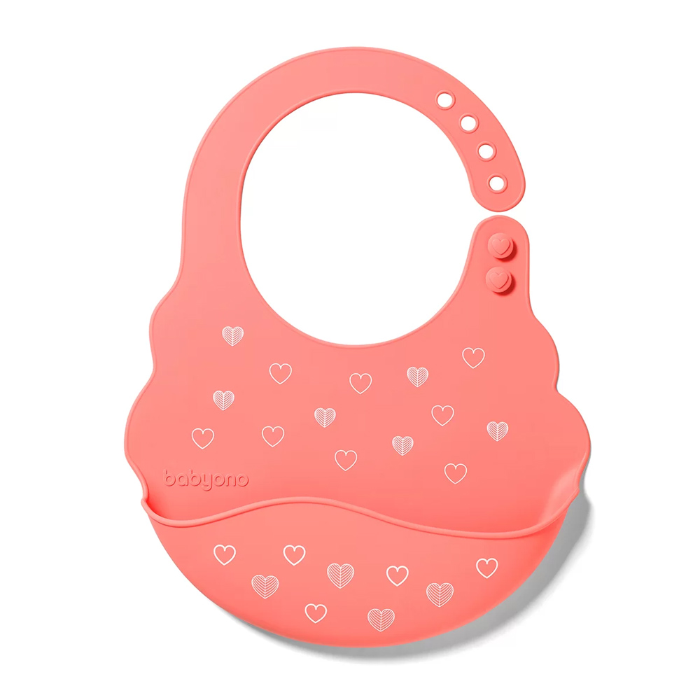 babyono silikonski podbradak, hearts - slika 1