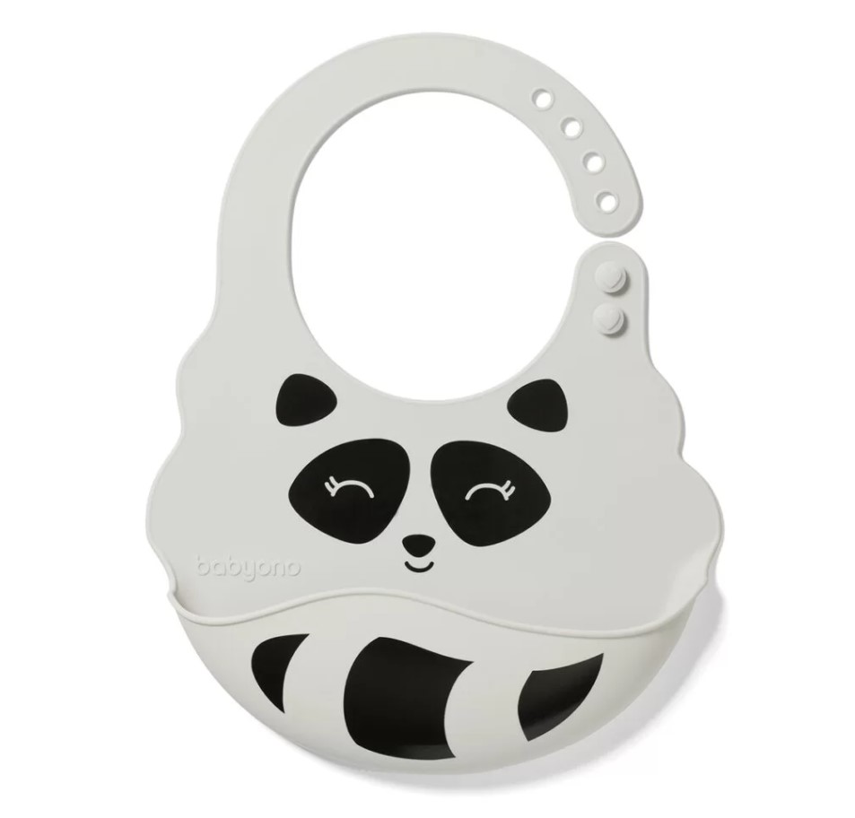 babyono silikonski podbradak, racoon - slika 1