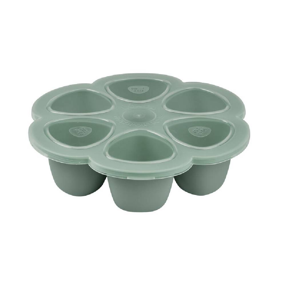 beaba set od 6 silikonskih posuda za zamrzavanje od 90 ml, sage green - slika 1
