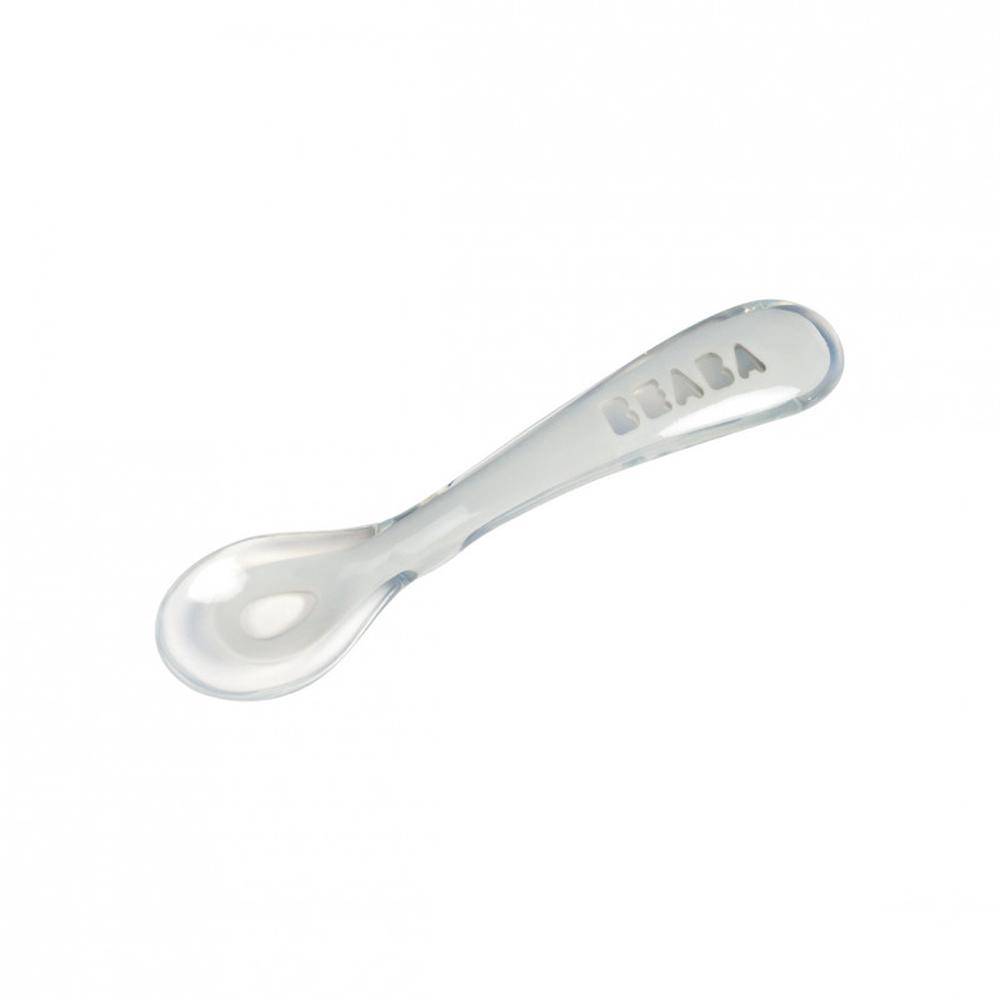 beaba ergonomska silikonska žličica 1nd age, grey - slika 1