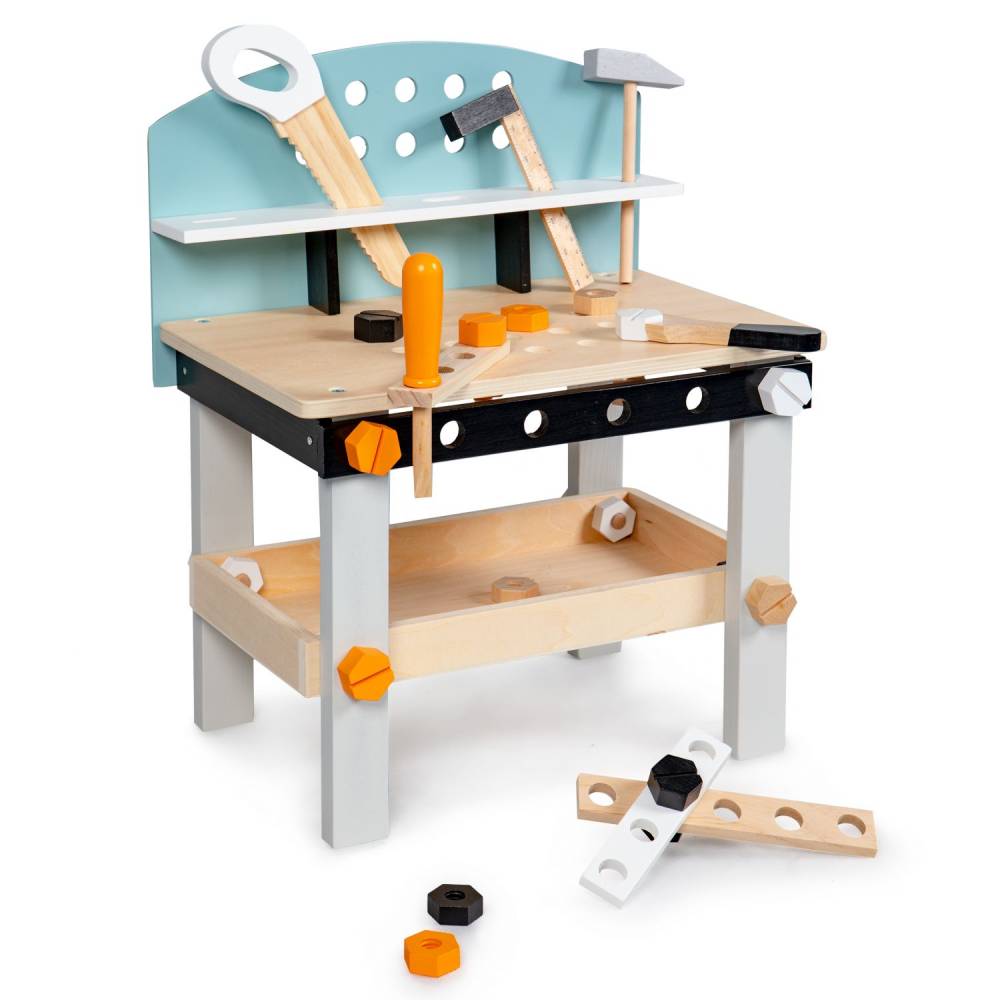 ecotoys stol za igru mali majstor s alatom od 32 dijelova - slika 1