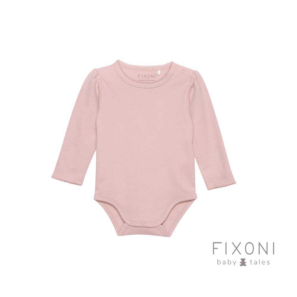 fixoni - bodi dugi rukav, misty rose, vel. 50 - slika 1