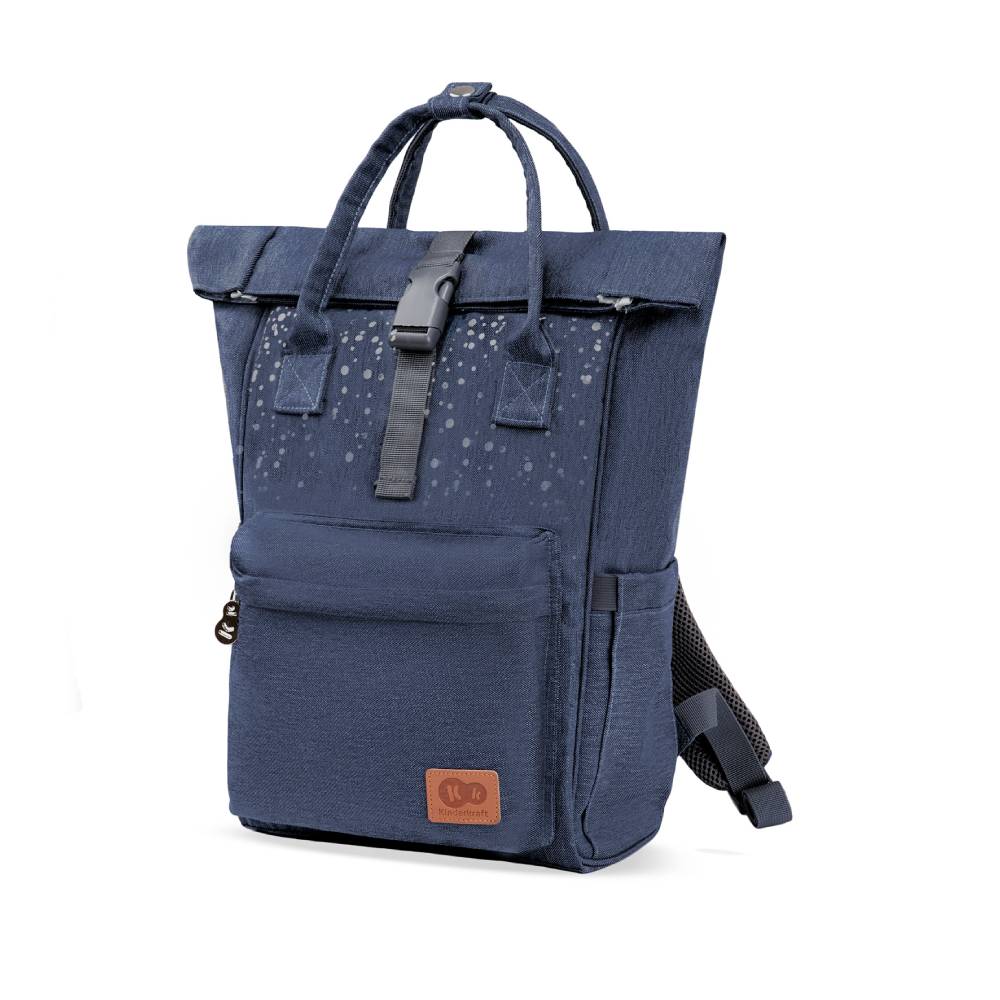 kinderkraft ruksak za mame moonpack confetti, denim - slika 1