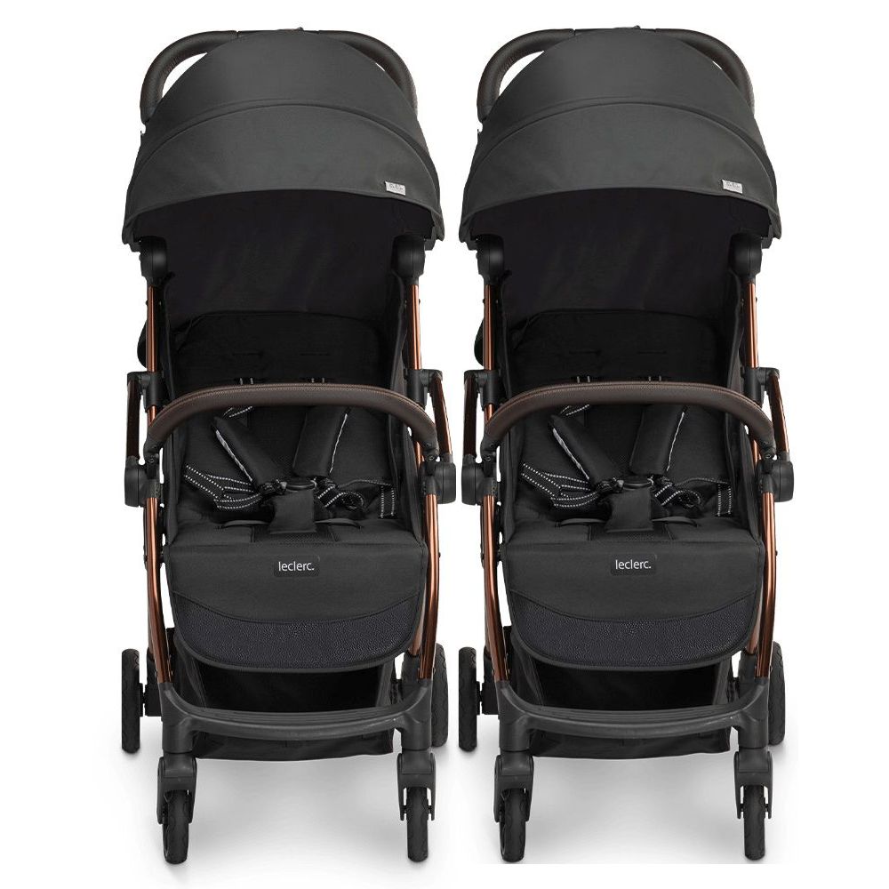 leclercbaby influencer dječja kolica za blizance, black brown b - slika 1