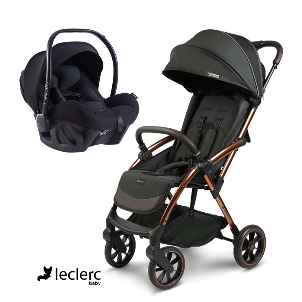 leclercbaby influencer xl sportska kolica, black brown + autosjedalica b - slika 1