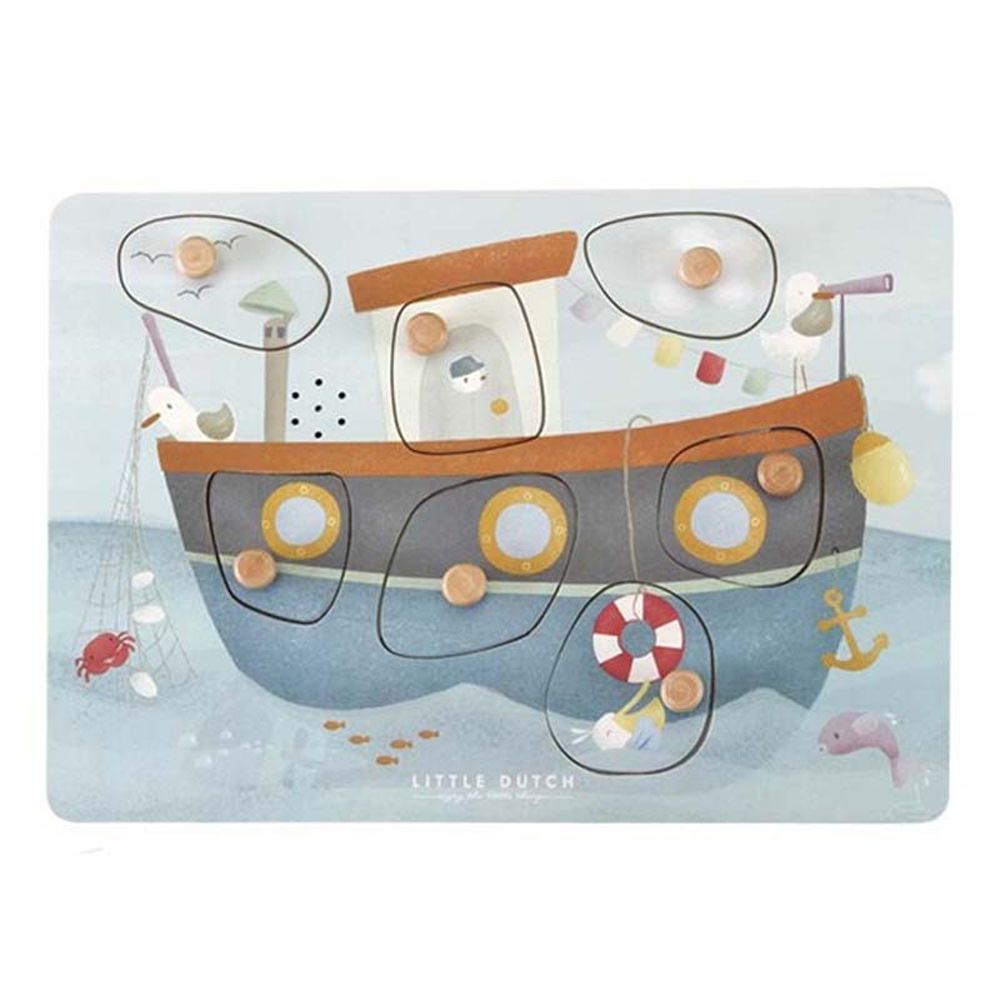 little dutch drvene puzzle sa zvukom sailors bay - slika 1