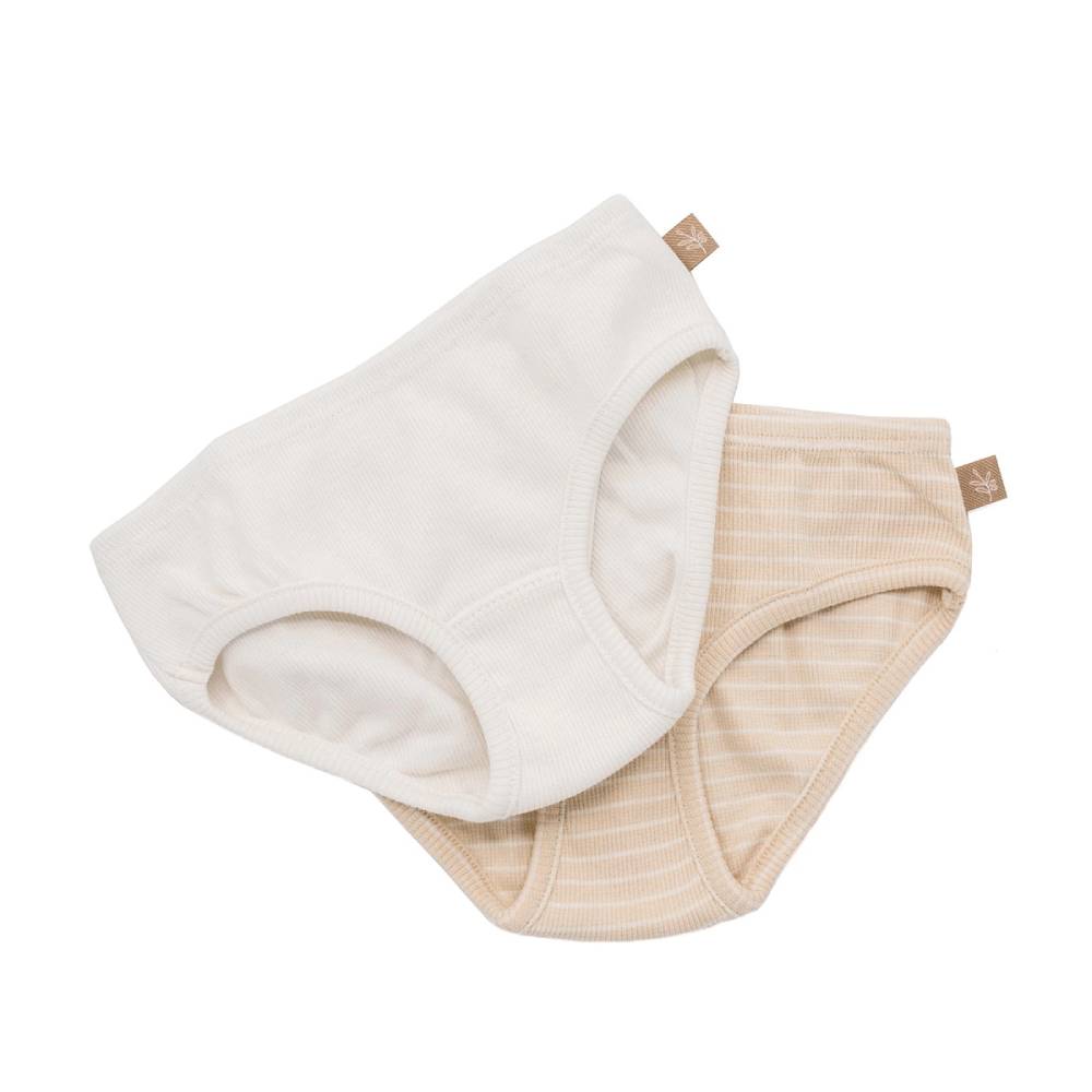 lunilou - gaćice za djevojčice s prugama, sand/off white, 2 kom, vel. 104/110 - slika 1