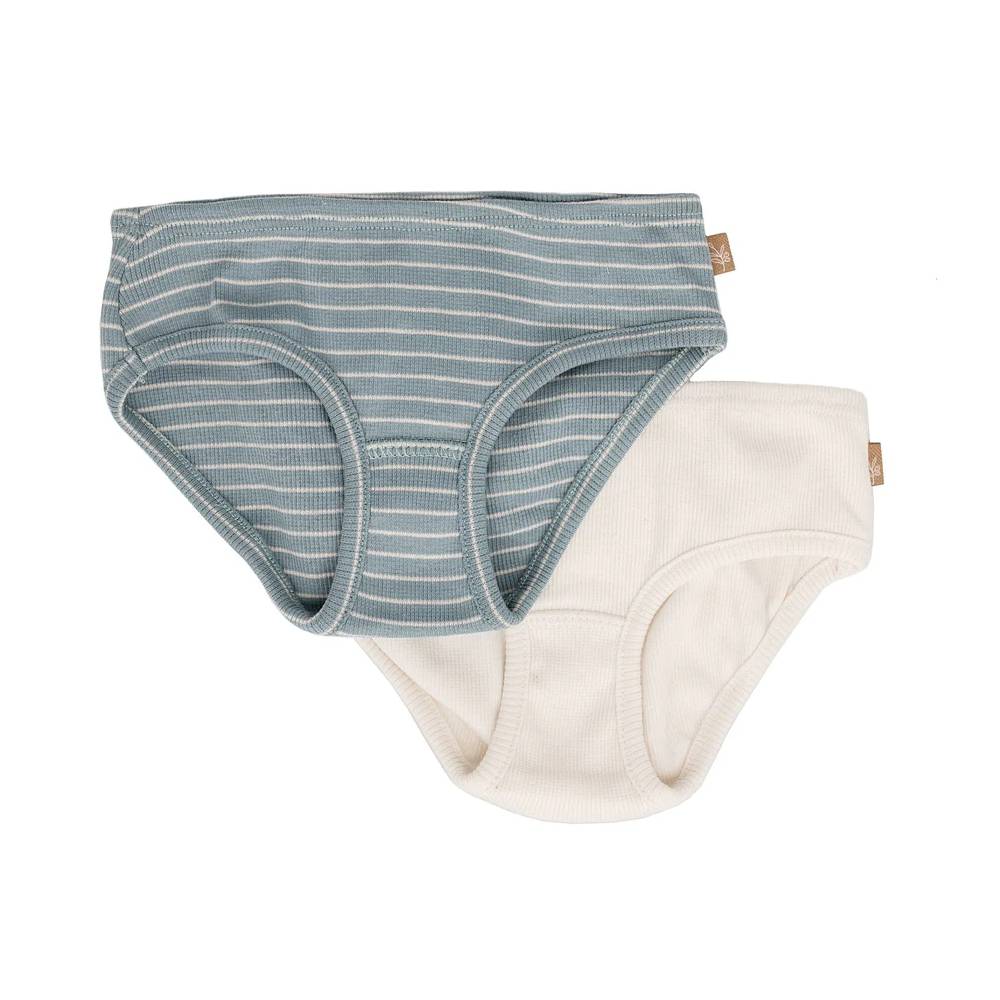 lunilou - gaćice za djevojčice s prugama, silver blue/off white, 2 kom, vel. 104/110 - slika 1