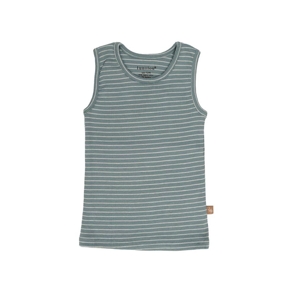 lunilou - majica bez rukava s prugama, silver blue/ iced latte, vel. 104/110 - slika 1