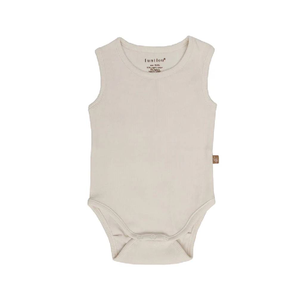 lunilou - rebrasti bodi bez rukava, off white, vel. 68/74 - slika 1