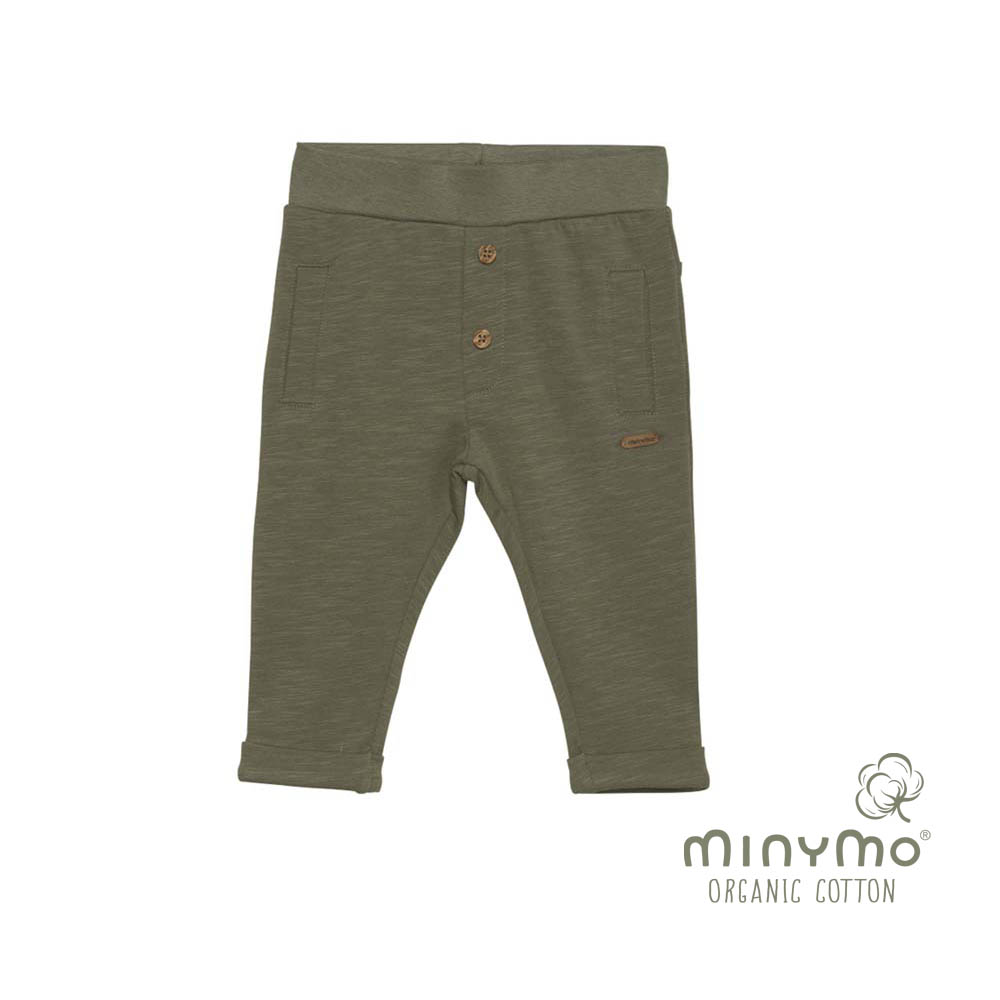 minymo - hlače od organskog pamuka, deep lichen green, vel. 56 - slika 1