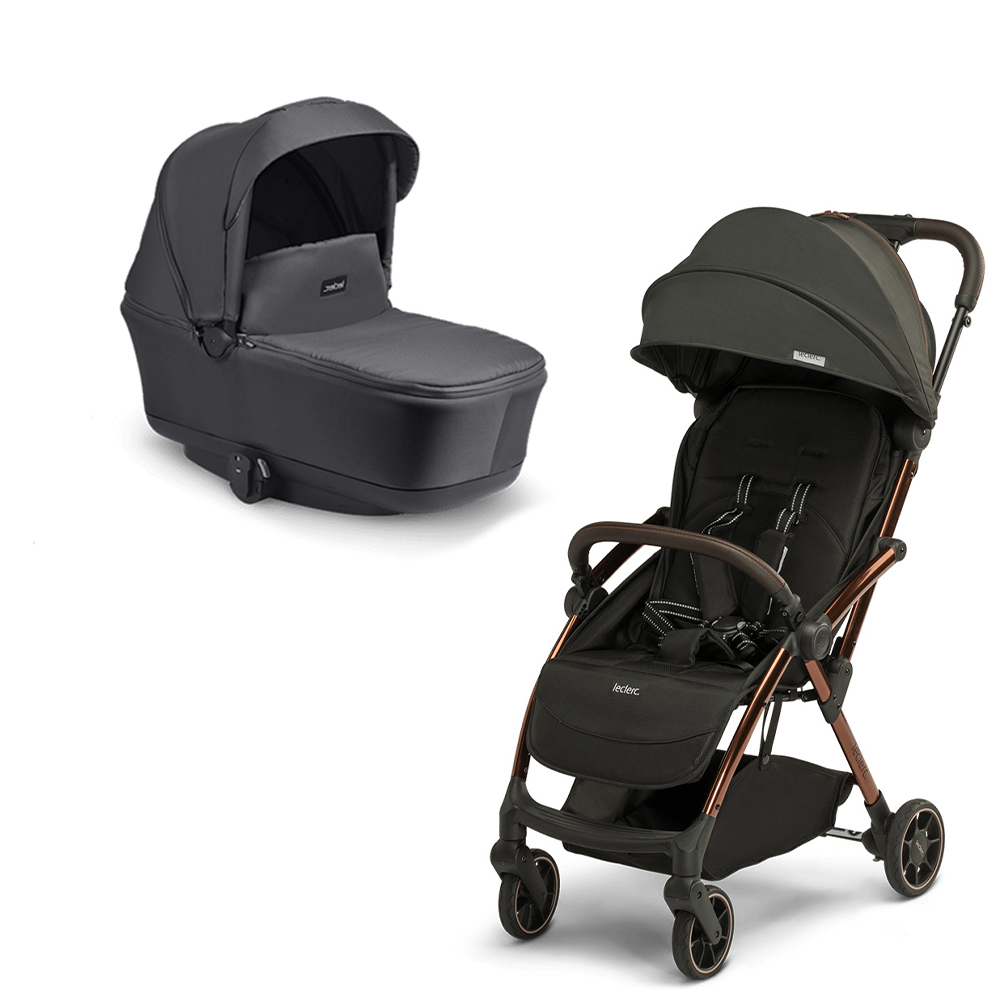 leclercbaby influencer dječja kolica, black brown 2u1 b - slika 1