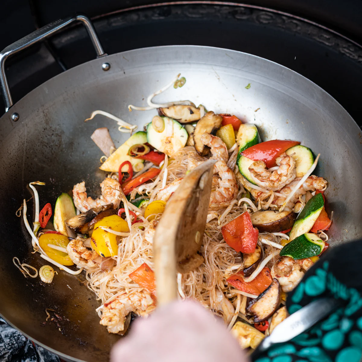 big green egg grill-wok od čelika - slika 2