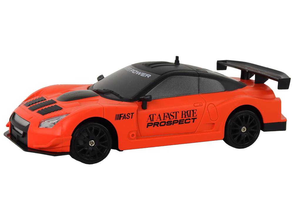 auto na daljinsko upravljanje r/c 1:24 s izmjenjivim kotačima - narančasti - slika 2
