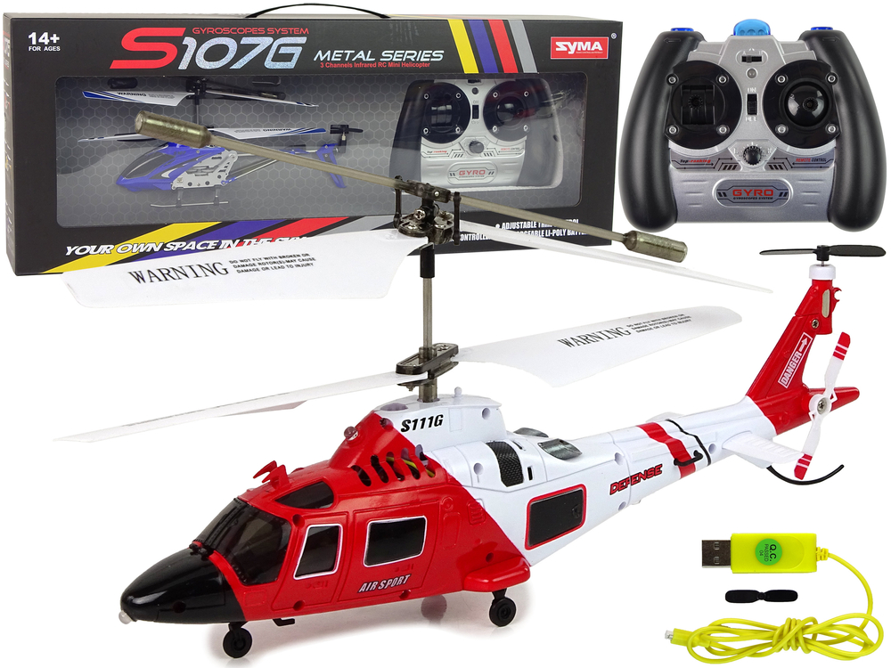 helikopter na daljinsko upravljanje syma s111g - crveno/bijeli - slika 1