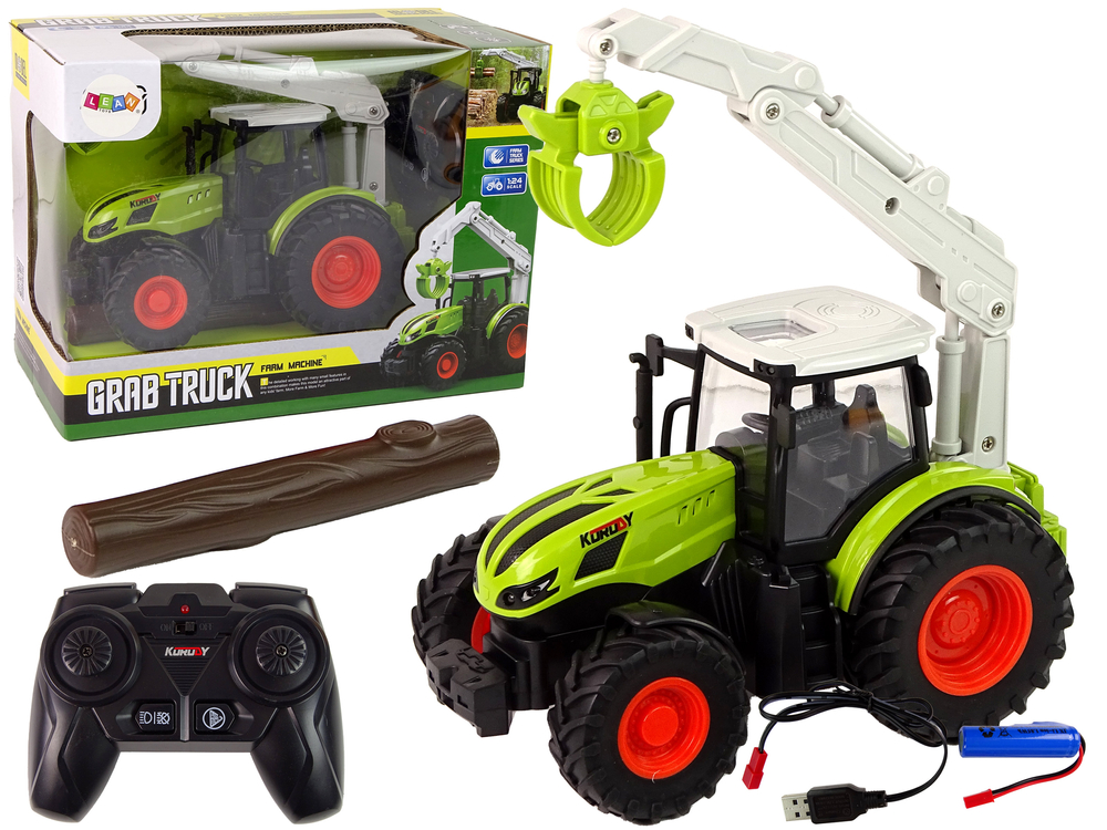 traktor na daljinsko upravljanje wood 1:24 r/c - zeleni - slika 1