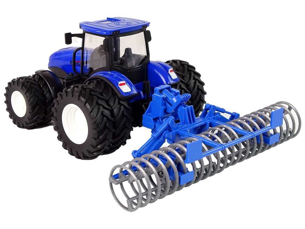 traktor na daljinsko upravljanje 1:24 plug - plavi - slika 2