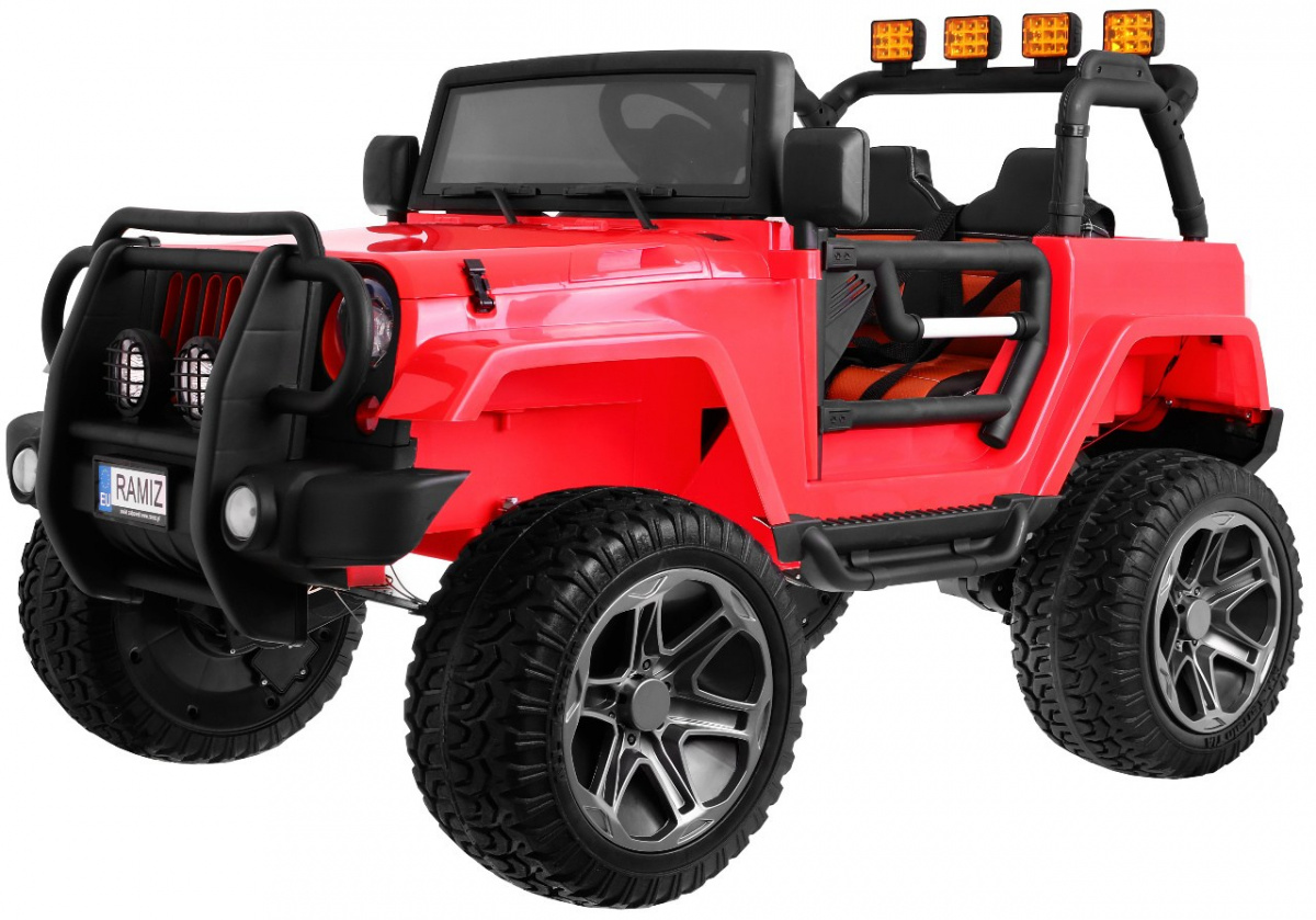 auto na akumulator monster jeep 4 x 4 - dvosjed - crveni - slika 1