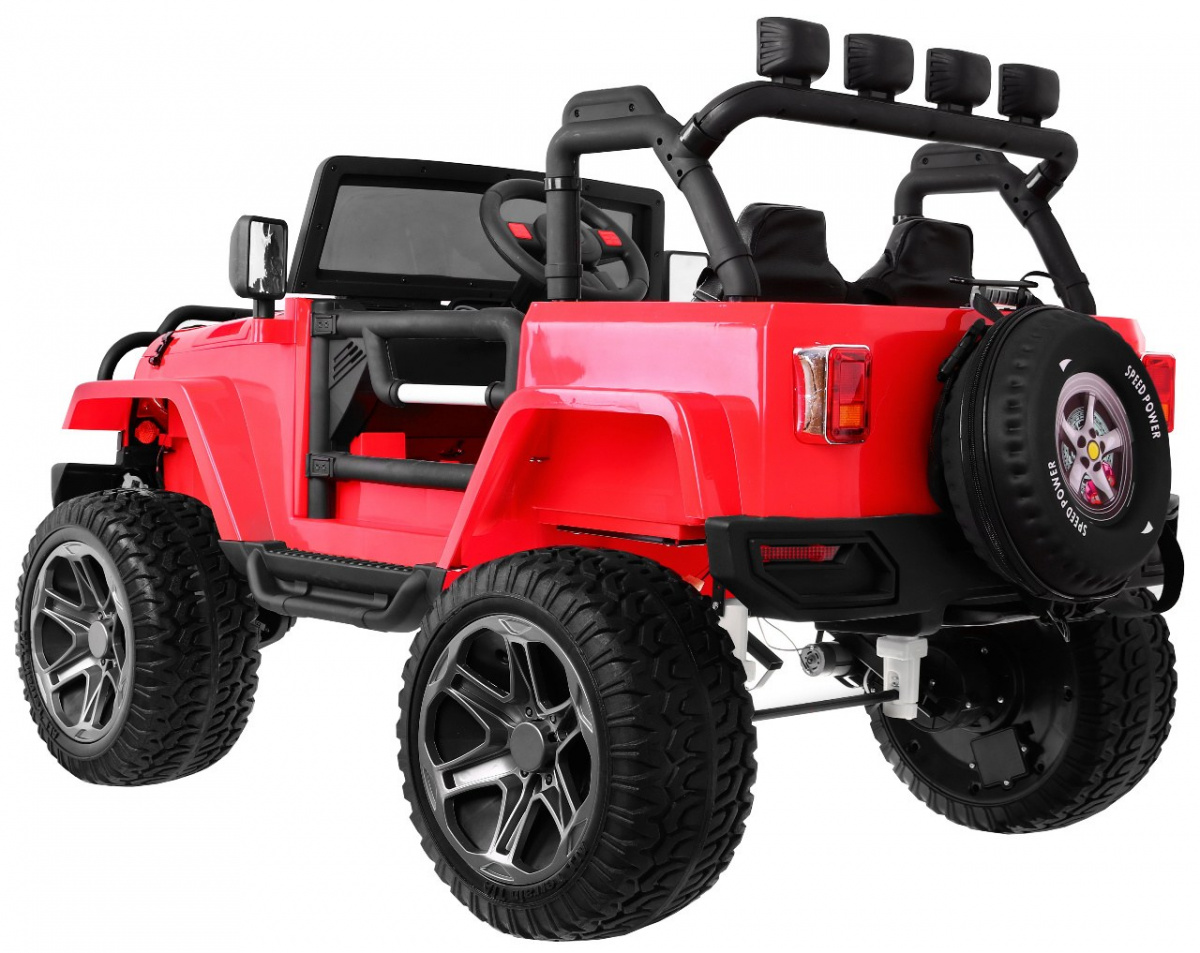 auto na akumulator monster jeep 4 x 4 - dvosjed - crveni - slika 2