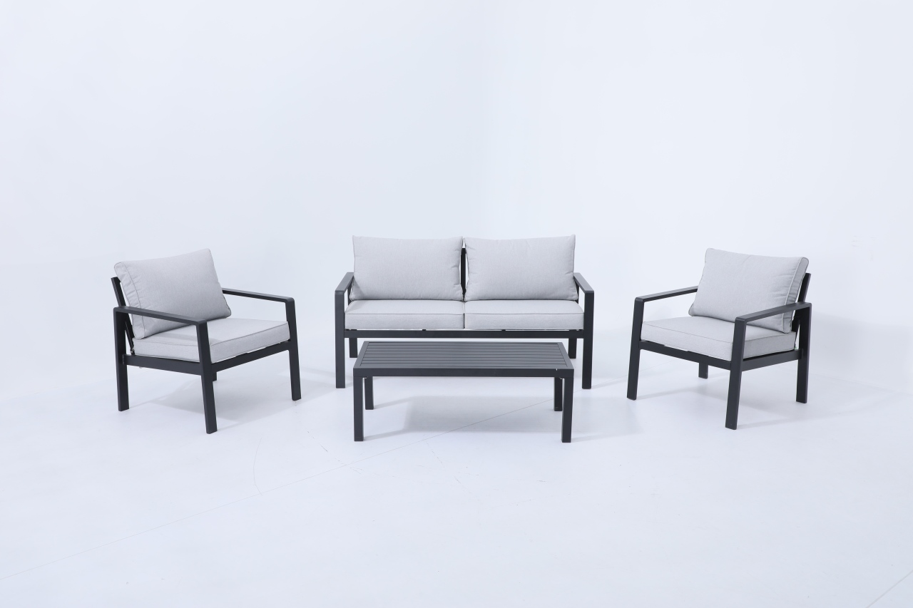 aluminijska vrtna garnitura - sofa + 2 fotelje + stol - slika 2