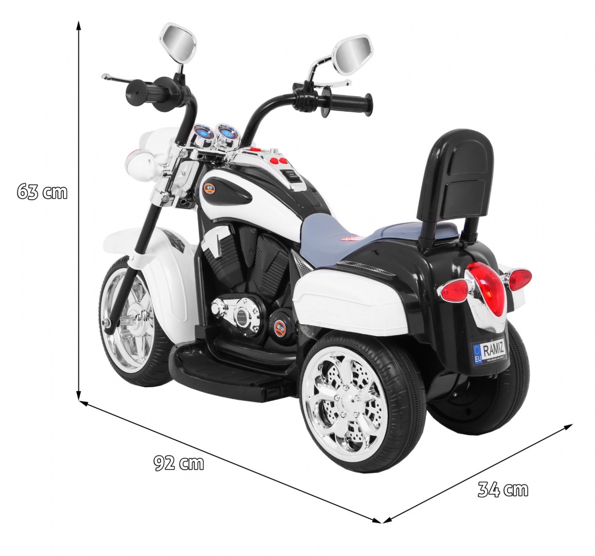 motor na akumulator nightbike chopper - bijeli - slika 2