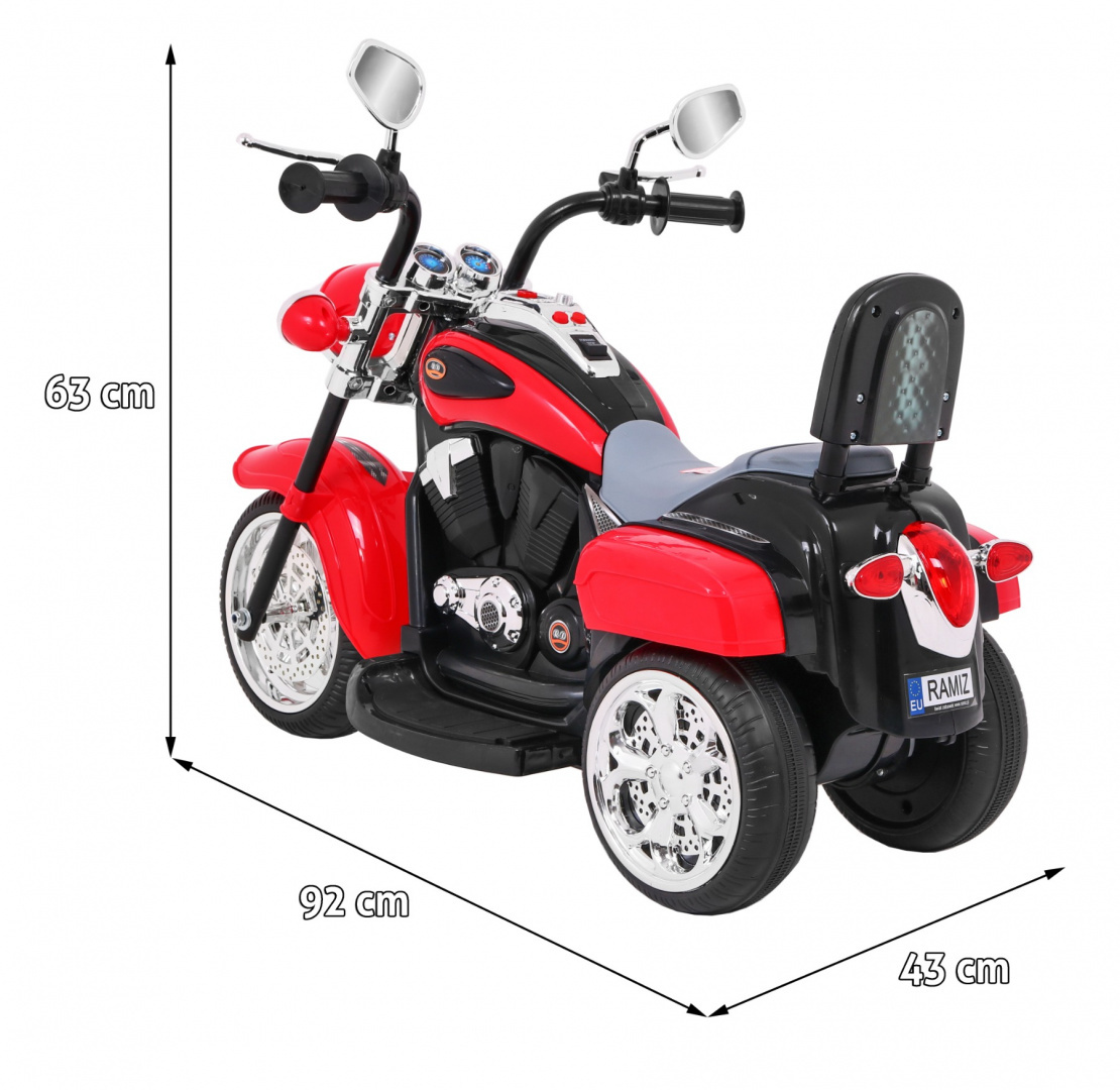 motor na akumulator nightbike chopper -crveni - slika 2