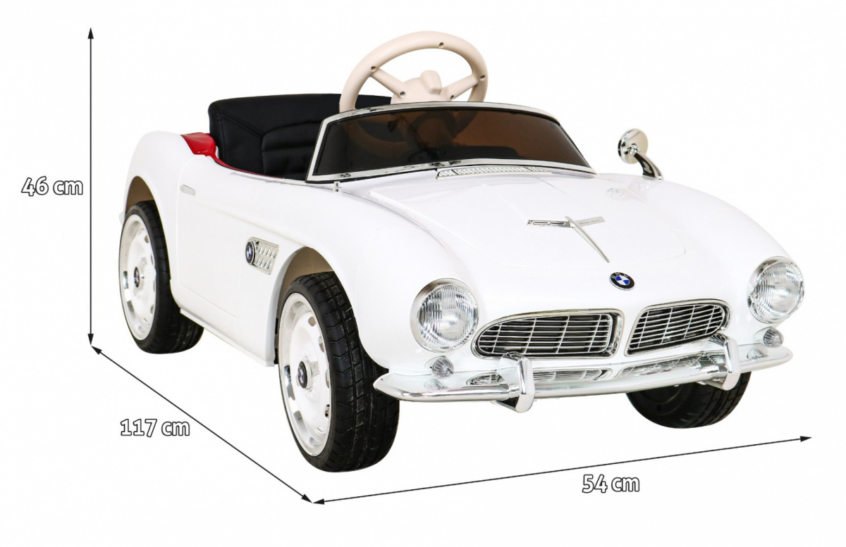 licencirani auto na akumulator bmw 507 retro - bijeli - slika 2