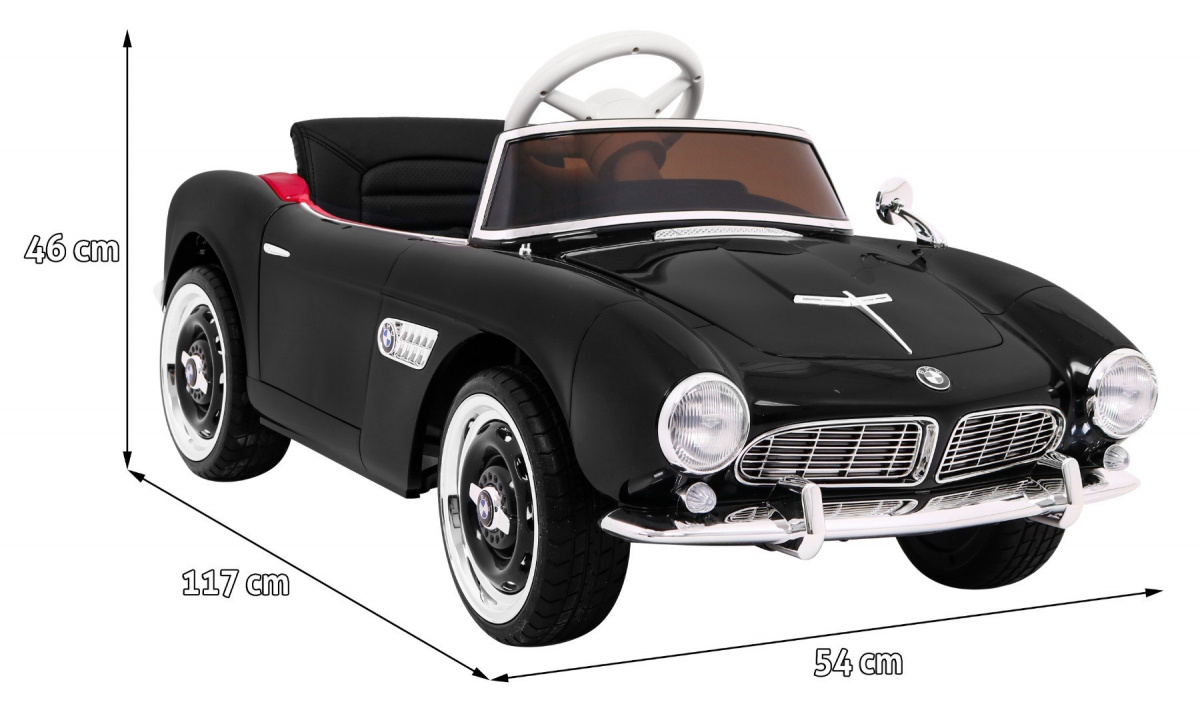 licencirani auto na akumulator bmw 507 retro - crni - slika 2