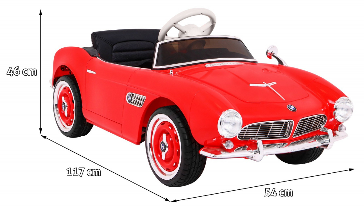 licencirani auto na akumulator bmw 507 retro - crveni - slika 2