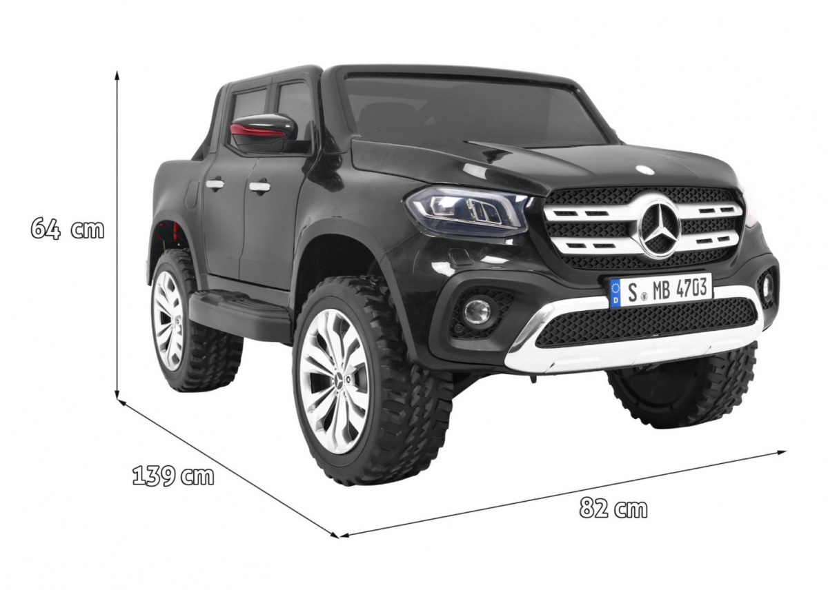 licencirani auto na akumulator mercedes benz x-class - crni - slika 2