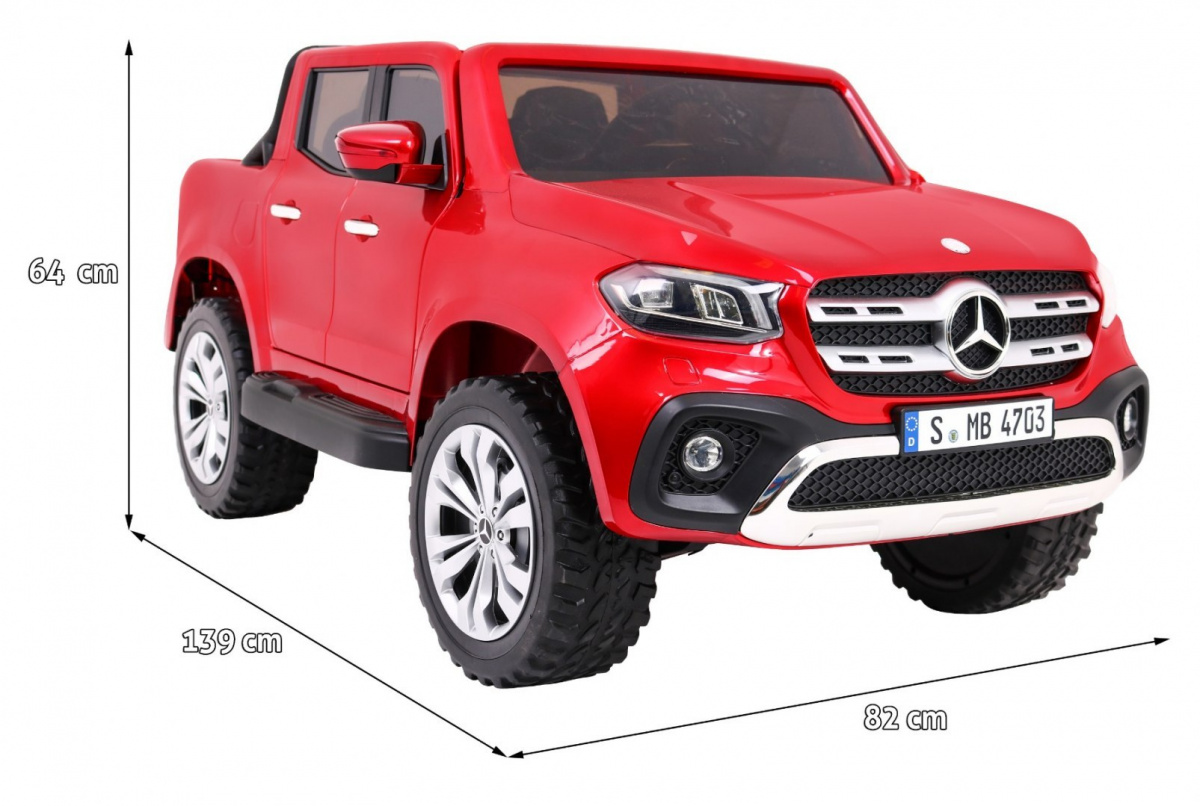 licencirani auto na akumulator mercedes benz x-class mp4 - crveni/lakirani - slika 2