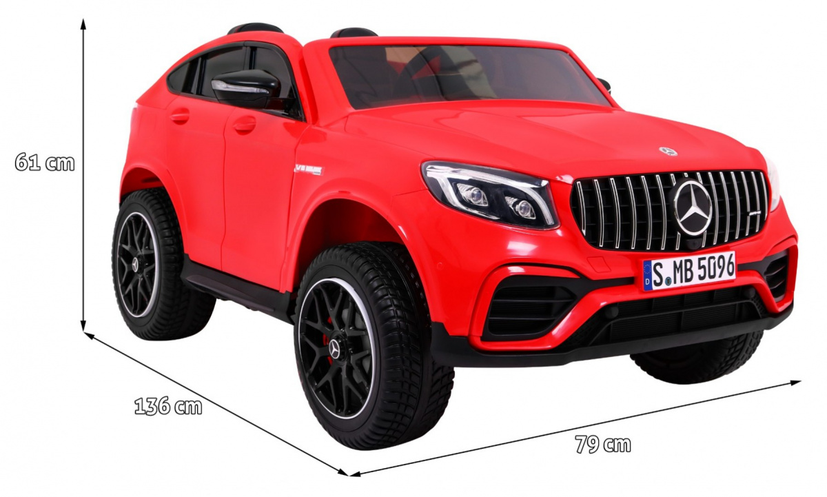 licencirani auto na akumulator mercedes glc 63s - dvosjed - crveni - slika 2