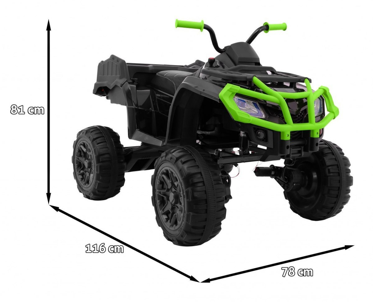 quad na akumulator xl atv - crno/zeleni - slika 2