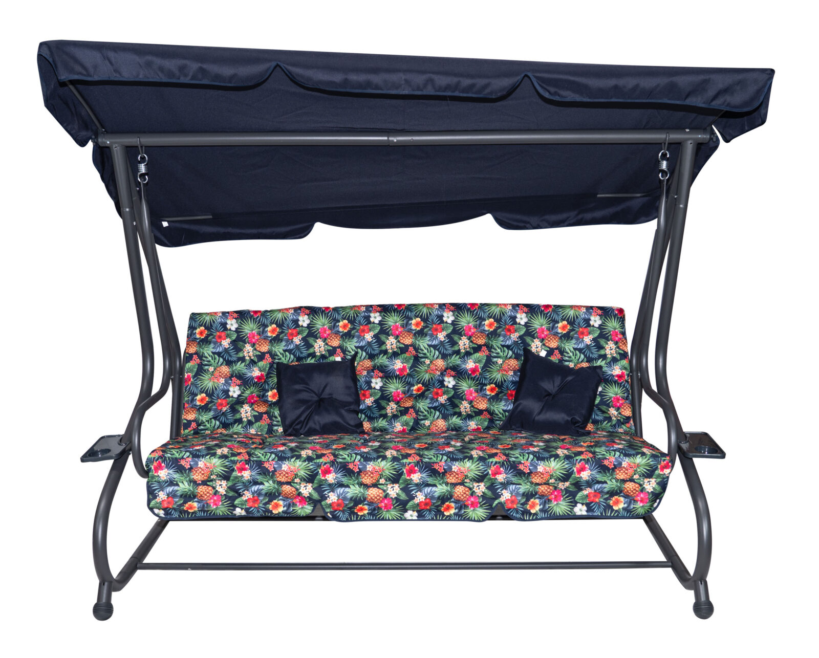 garden swing, textile seat, 2x1, tropic pattern - slika 2