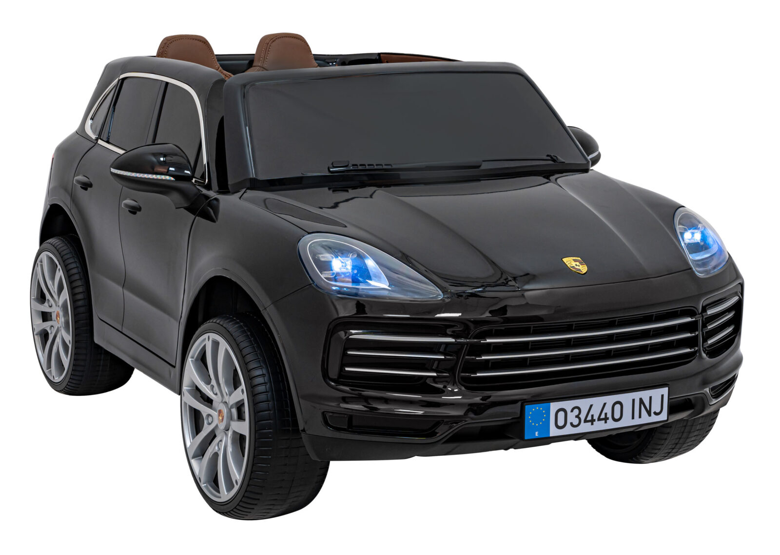 licencirani auto na akumulator porsche cayenne s - crni/lakirani - slika 1