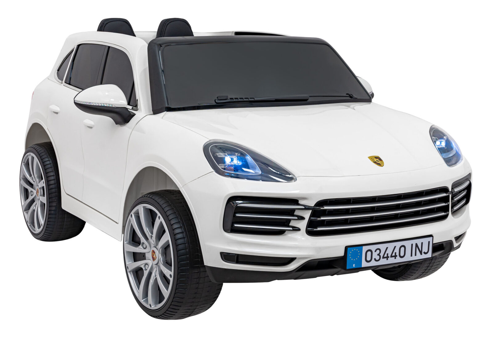 licencirani auto na akumulator porsche cayenne s - bijeli/lakirani - slika 2