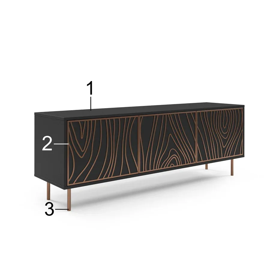 tv komoda tivaro 161x38cm, materijal: laminirana ploča - slika 3